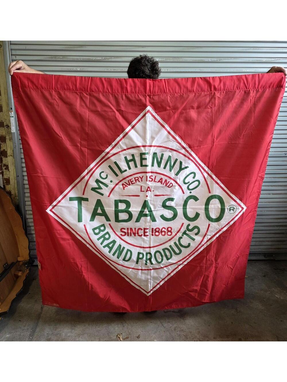 Tabasco Advertising Flag Banner Avery Island LA 58x60 Polyester Red/White/Green